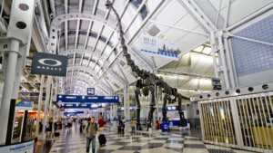 Airport terminal departures area